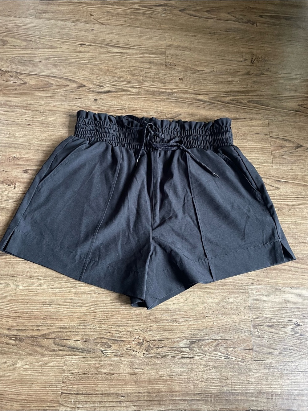 No Boundaries Black High-Waist Paperbag Drawstring Shorts